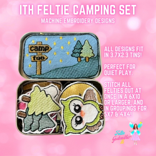 Camping Feltie Set Machine Embroidery Design