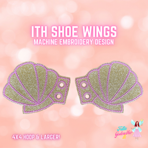 Seashell Shoe Wings ITH Design