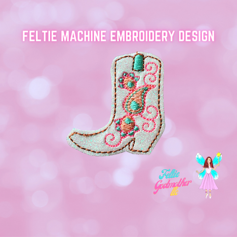 Cowgirl Paisley Boot Feltie Design
