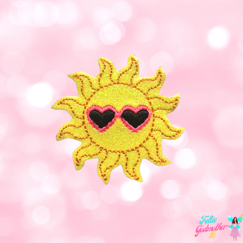 Heart Sunglasses Sun Feltie Machine Embroidery Design
