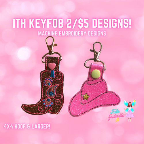 2 for $5 Western ITH Keyfob Designs