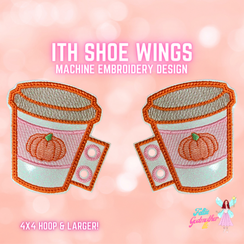 Pumpkin Spice Shoe Wings ITH Design