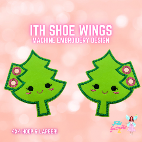 Christmas Tree Shoe Wings ITH Design