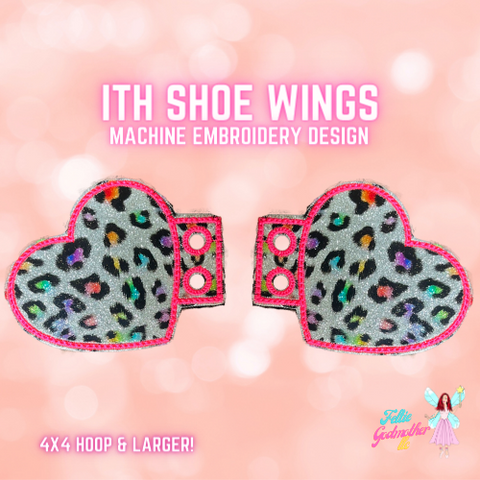 Heart Shoe Wings ITH Design