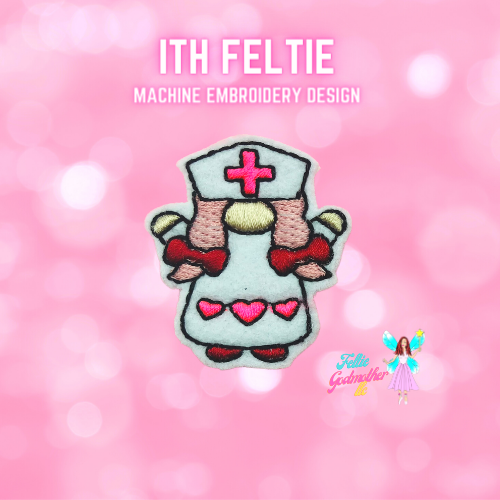Valentines Day Gnome Nurse 5 Feltie ITH Design Bundle