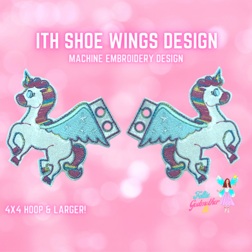 Unicorn Shoe Wings ITH Design