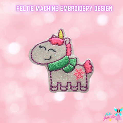 Winter Unicorn Feltie Design