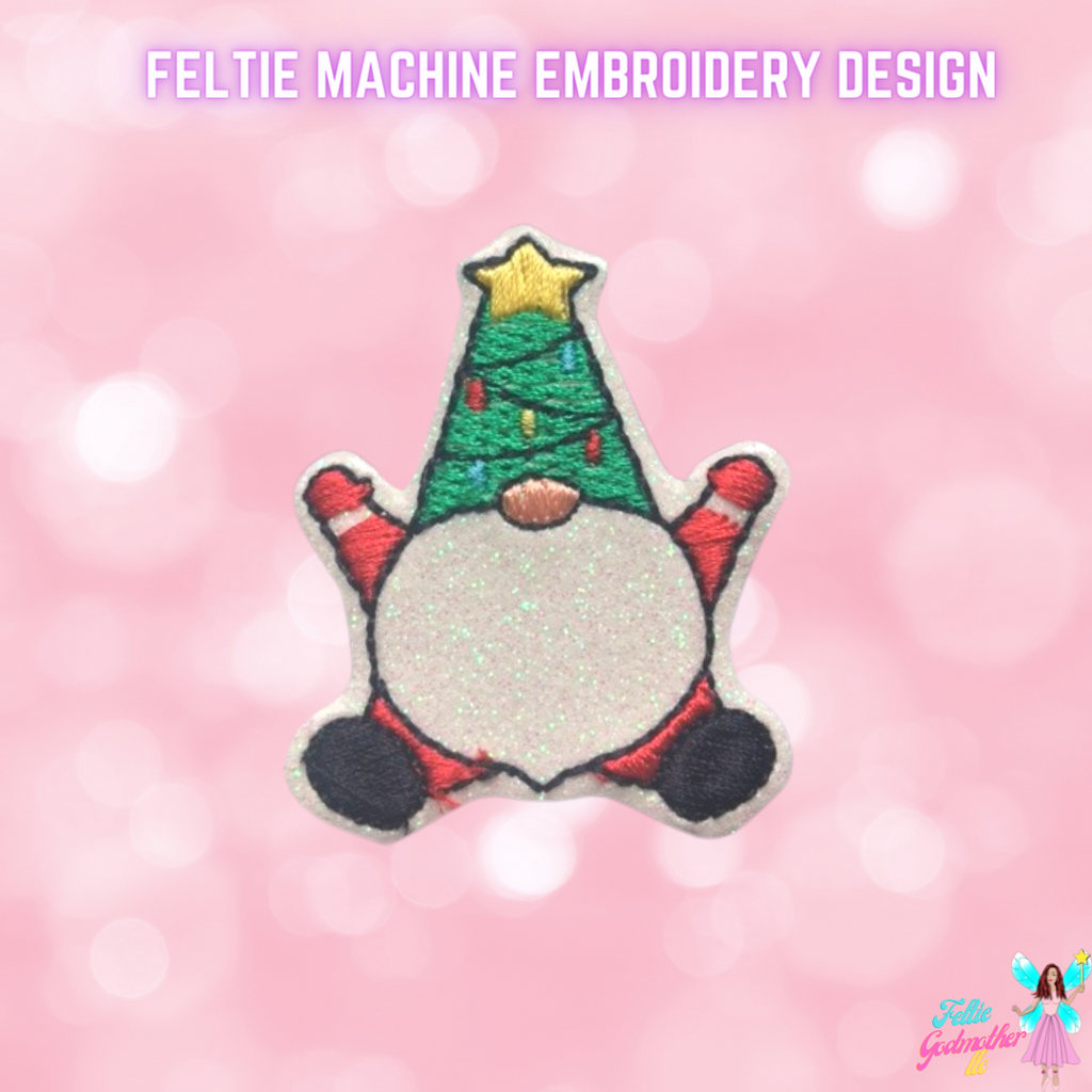 Christmas Tree Gnome Feltie Design