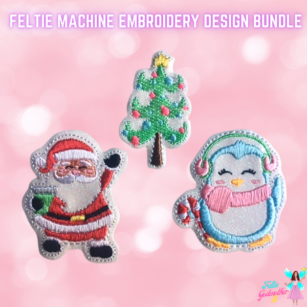 Christmas 3 Feltie Design Bundle