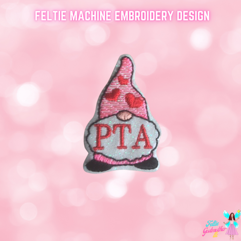PTA Physical Therapist Assistant Valentines Gnome Feltie Design