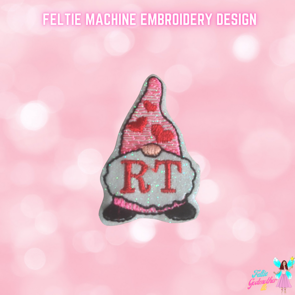 RT Radiologic Technologist/Respiratory Therapist Valentines Gnome Feltie Design