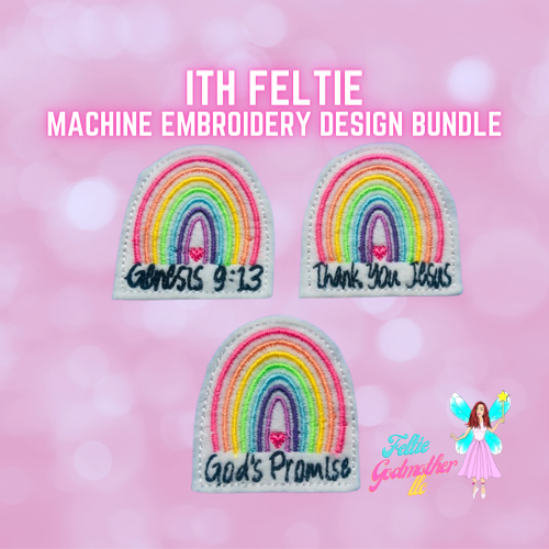 God's Promise Rainbow 3 Feltie Design Bundle
