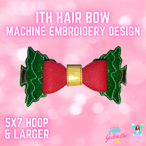5x7 ITH Christmas Tree Hair Bow