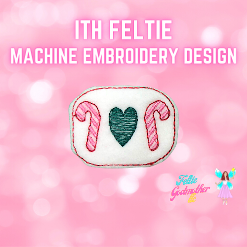 Candy Cane Heart Feltie Design