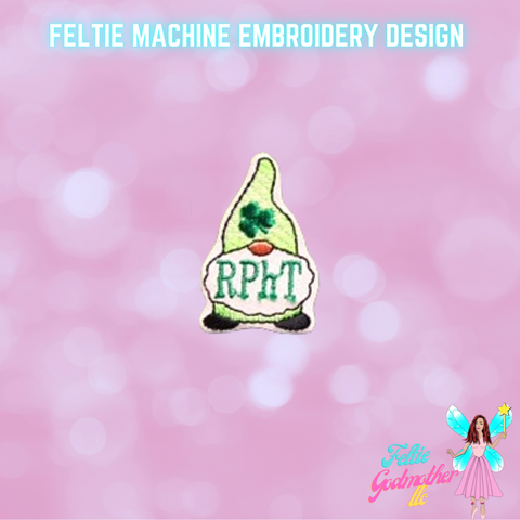 RPhT Registered Pharmacy Tech St Patricks Day Gnome Feltie Design