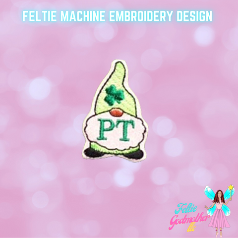 PT Physical Therapist St Patricks Day Gnome Feltie Design
