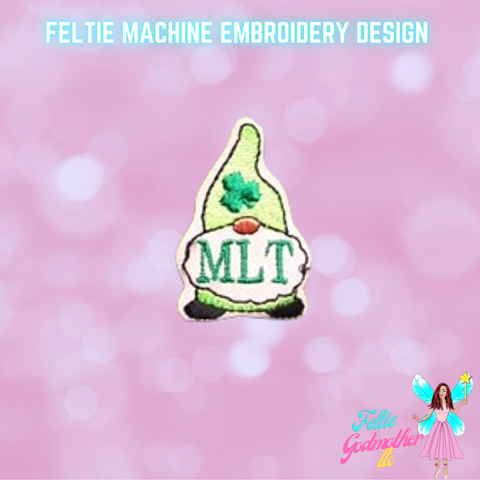 MLT Medical Library Technician St Patricks Day Gnome Feltie Design