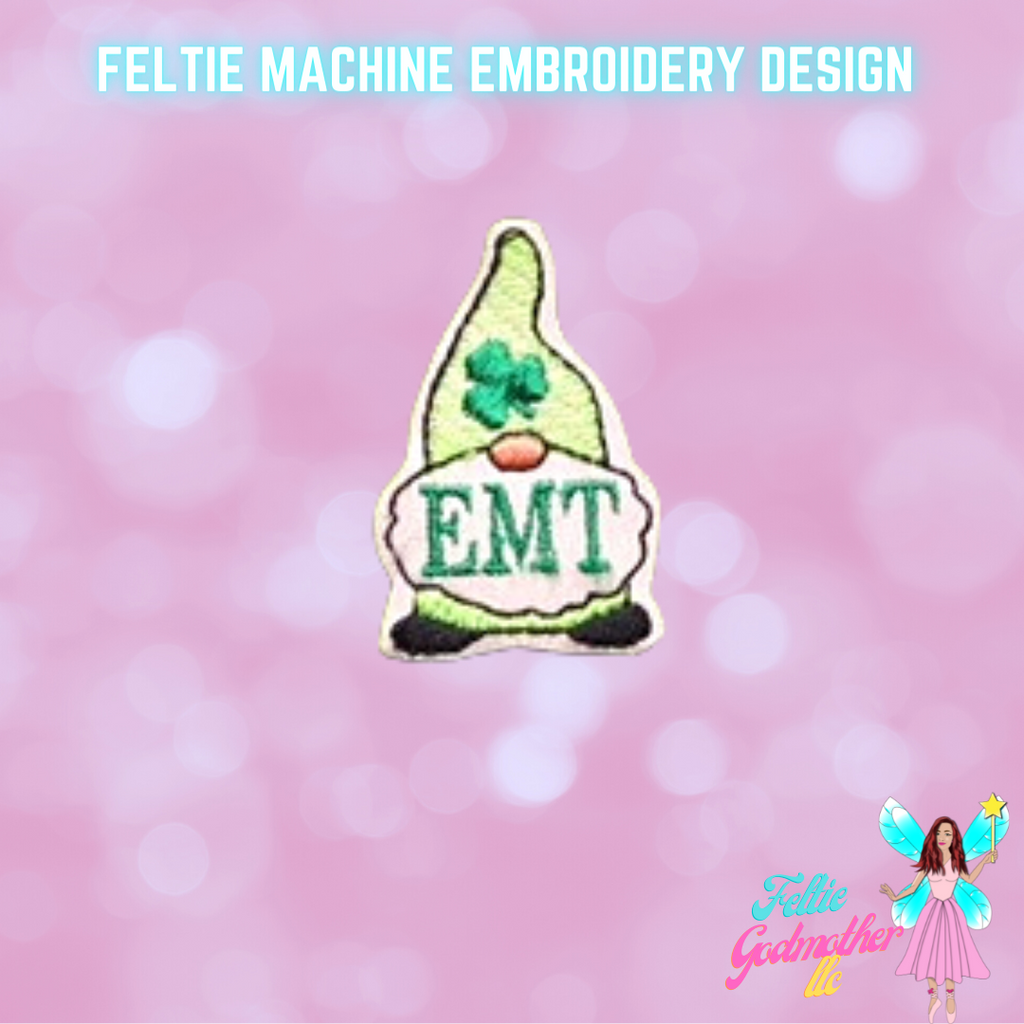 EMT Emergency Medicine Tech St Patricks Day Gnome Feltie Design
