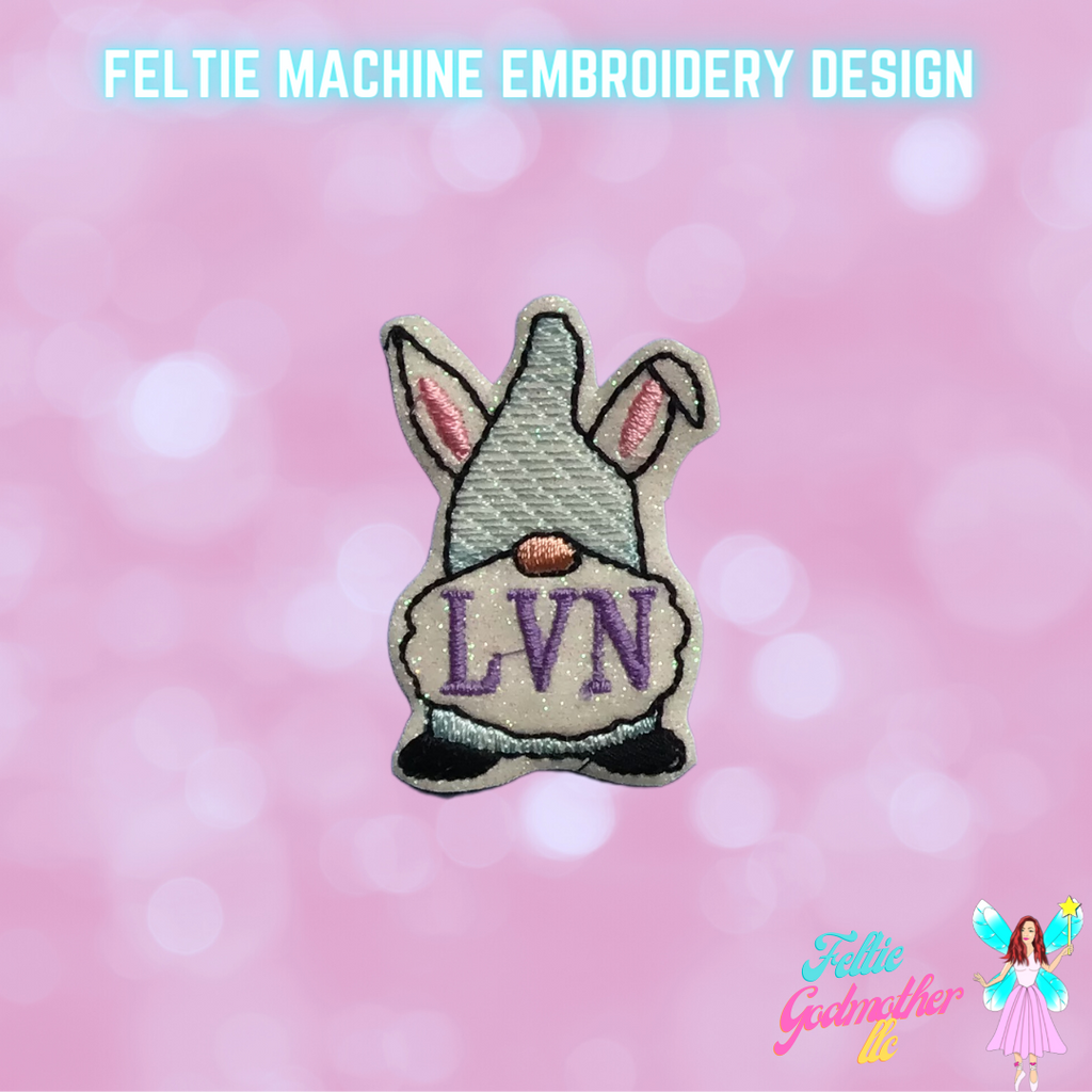 LVN Licensed Vocational Nurse Easter Gnome Feltie Design