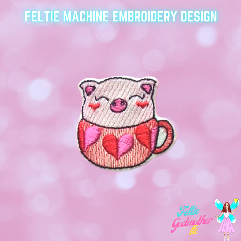 Piggy Hearts Feltie Design