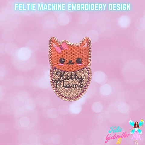 Swaddled Kitty Mama Feltie Design