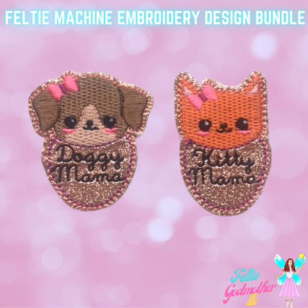 Dog & Cat Lovers 9 Felties 2 Keyfobs Design Bundle