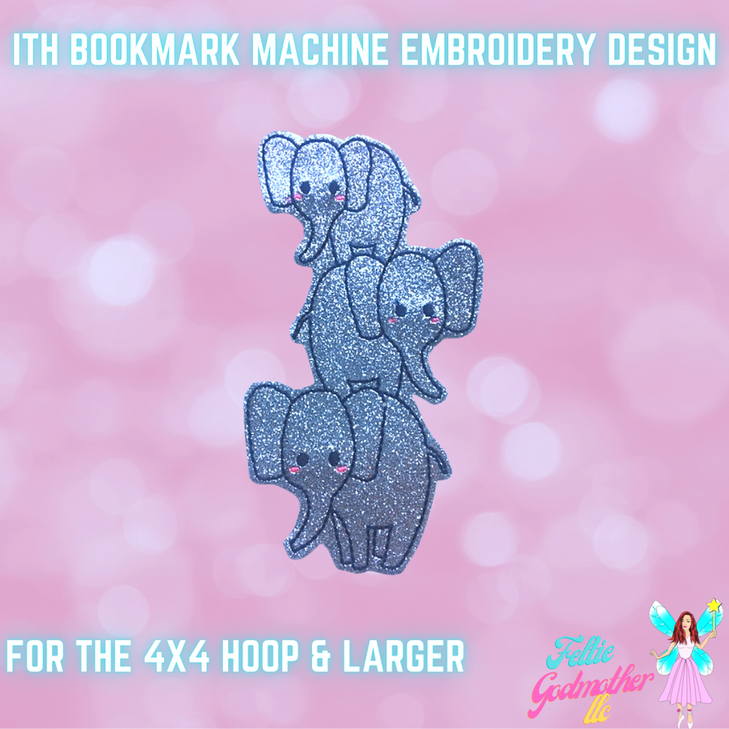 Elephant Bookmark ITH Design
