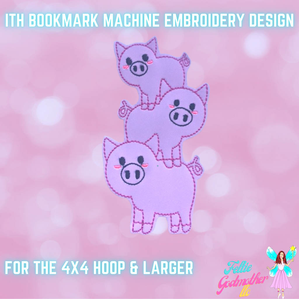 Pig Bookmark ITH Design
