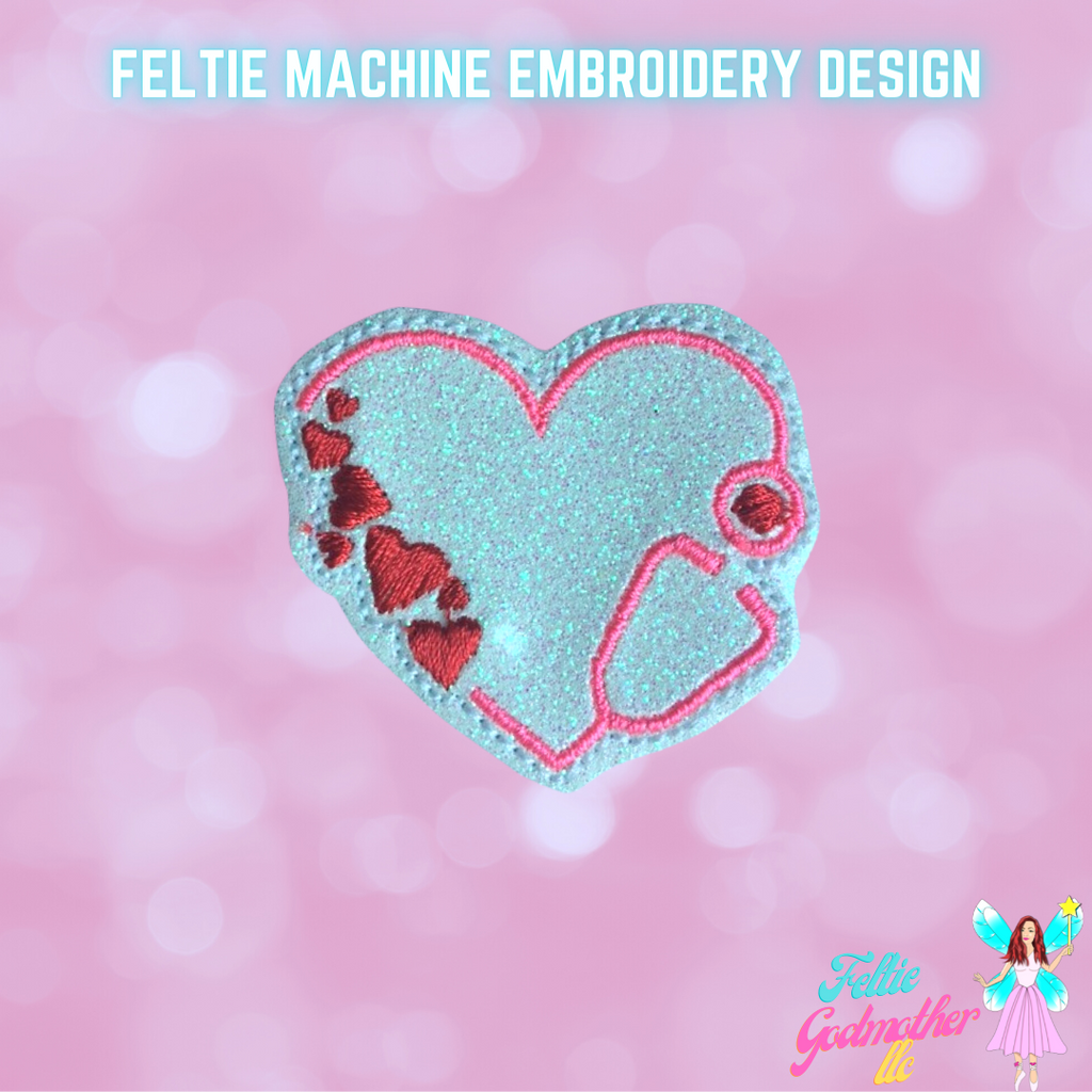 Valentines Day Stethoscope Feltie Design