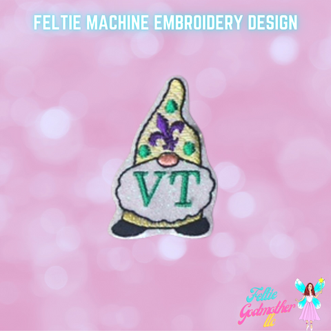 VT Vet Tech Mardi Gras Gnome Feltie Design