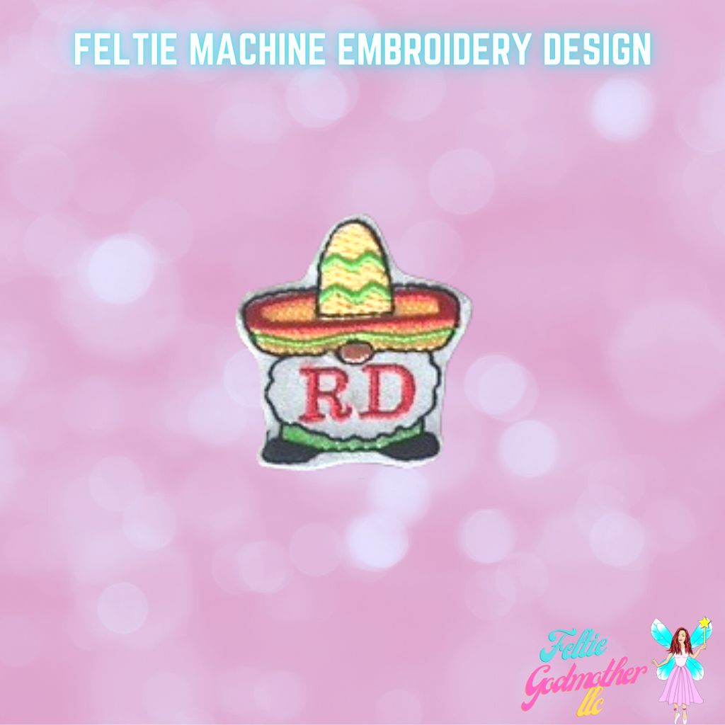 RD Registered Dietician Cinco De Mayo Gnome Feltie Design