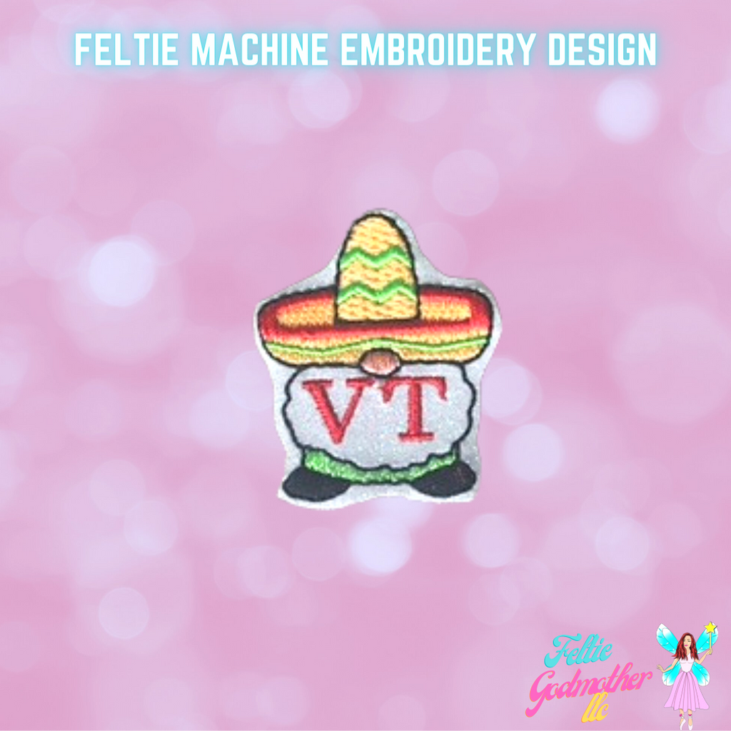 VT Vet Tech Cinco De Mayo Gnome Feltie Design