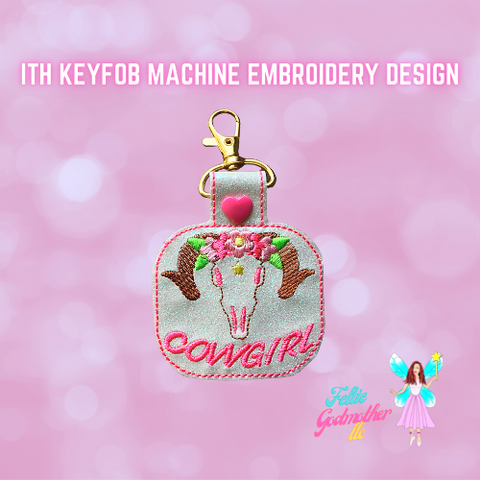 Cowgirl 4x4 5x7 Keyfob Embroidery Design