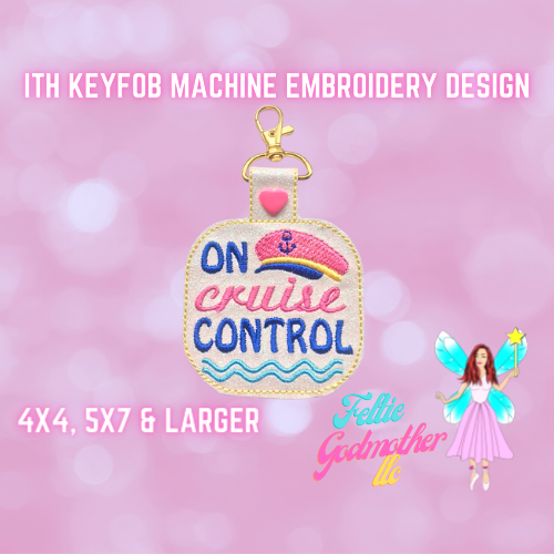 On Cruise Control 4x4 5x7 Keyfob Embroidery Design