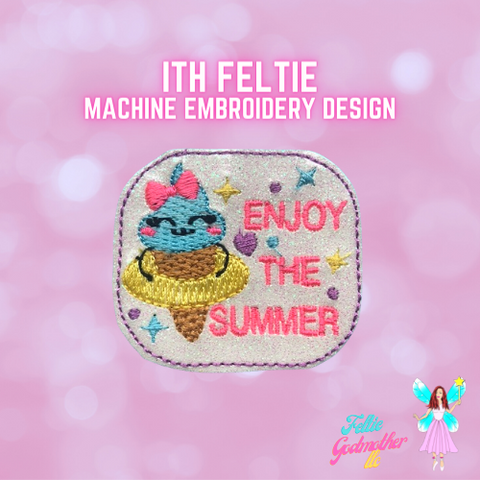 Enjoy The Summer Ice Cream Cone Feltie Design