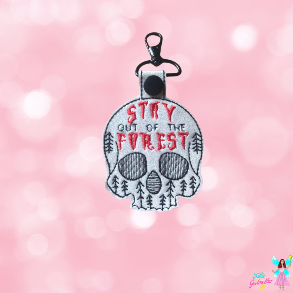 Stay Out Of The Forest 4x4 5x7 KeyFob Design