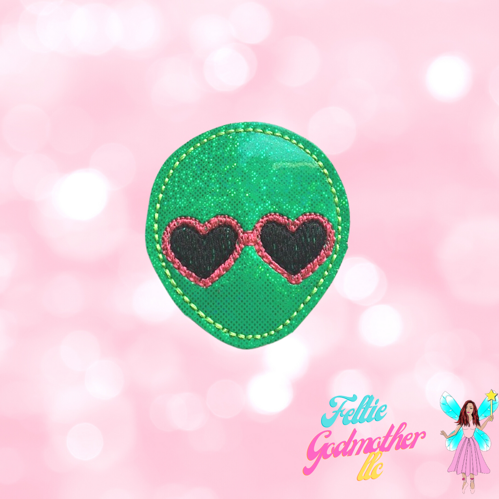 Alien Heart Glasses Feltie Design