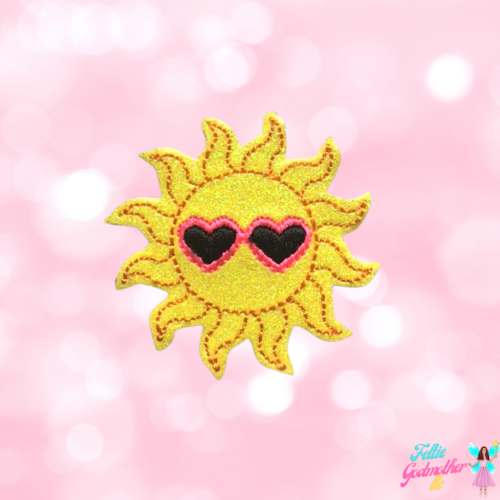 Heart Sunglasses Sun Feltie Machine Embroidery Design
