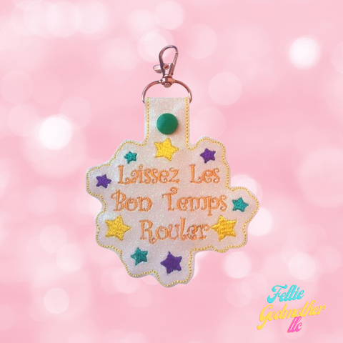 Laissez Les Bon Temps Rouler 5x7 Key Fob Embroidery Design - Feltie Godmother llc