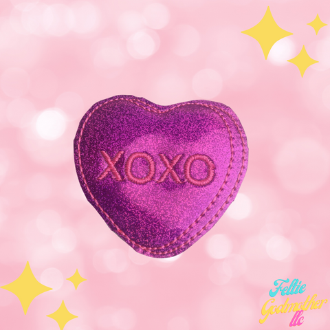 XOXO Candy Heart Feltie Design - Feltie Godmother llc