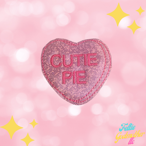 Cutie Pie Candy Heart Feltie Design - Feltie Godmother llc
