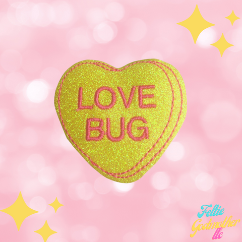 Love Bug Candy Heart Feltie Design - Feltie Godmother llc