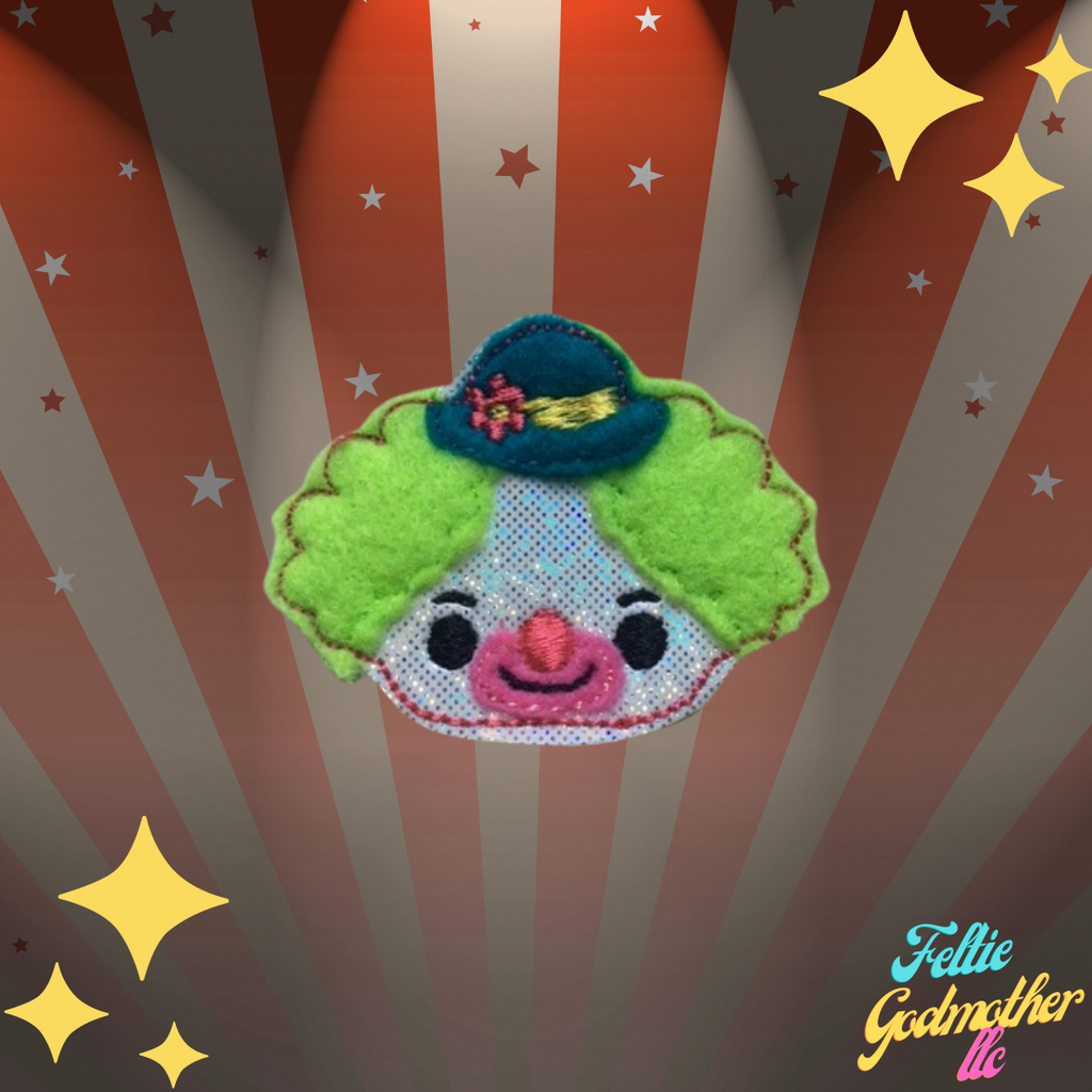 Circus Clown Feltie Machine Embroidery Design - Feltie Godmother llc