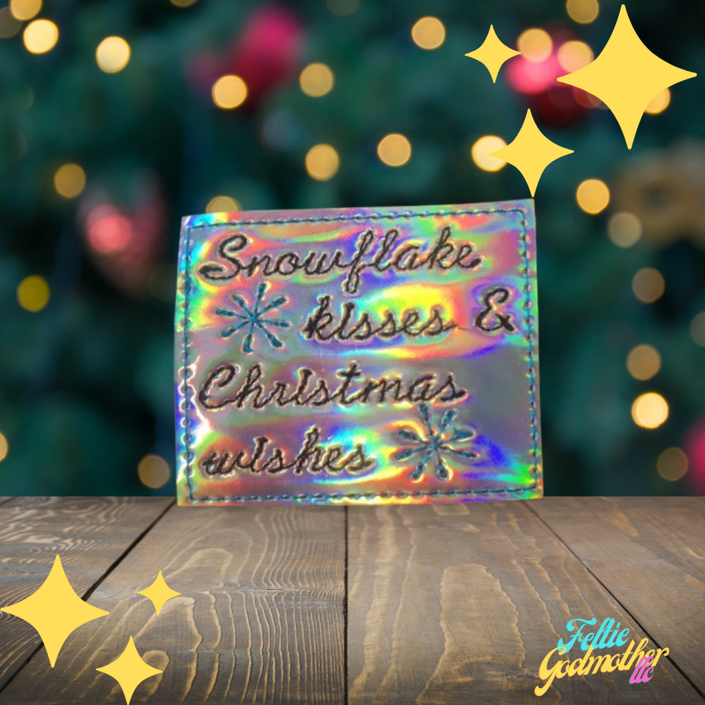 Snowflake Kisses & Christmas Wishes Feltie Machine Embroidery Design - Feltie Godmother llc